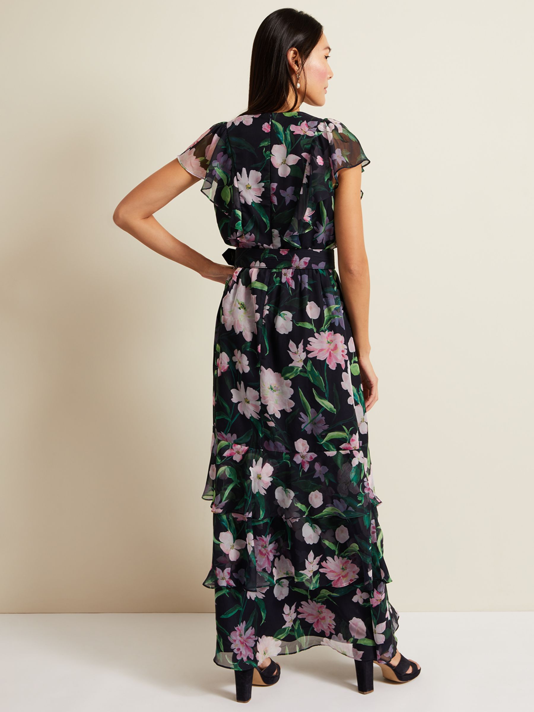 Phase Eight Leonie Tiered Floral Maxi Dress, Multi, 16
