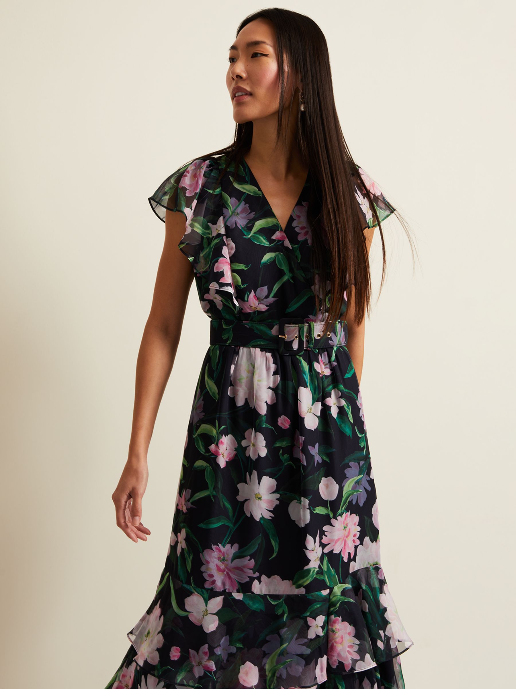 Buy Phase Eight Leonie Tiered Floral Maxi Dress, Multi Online at johnlewis.com