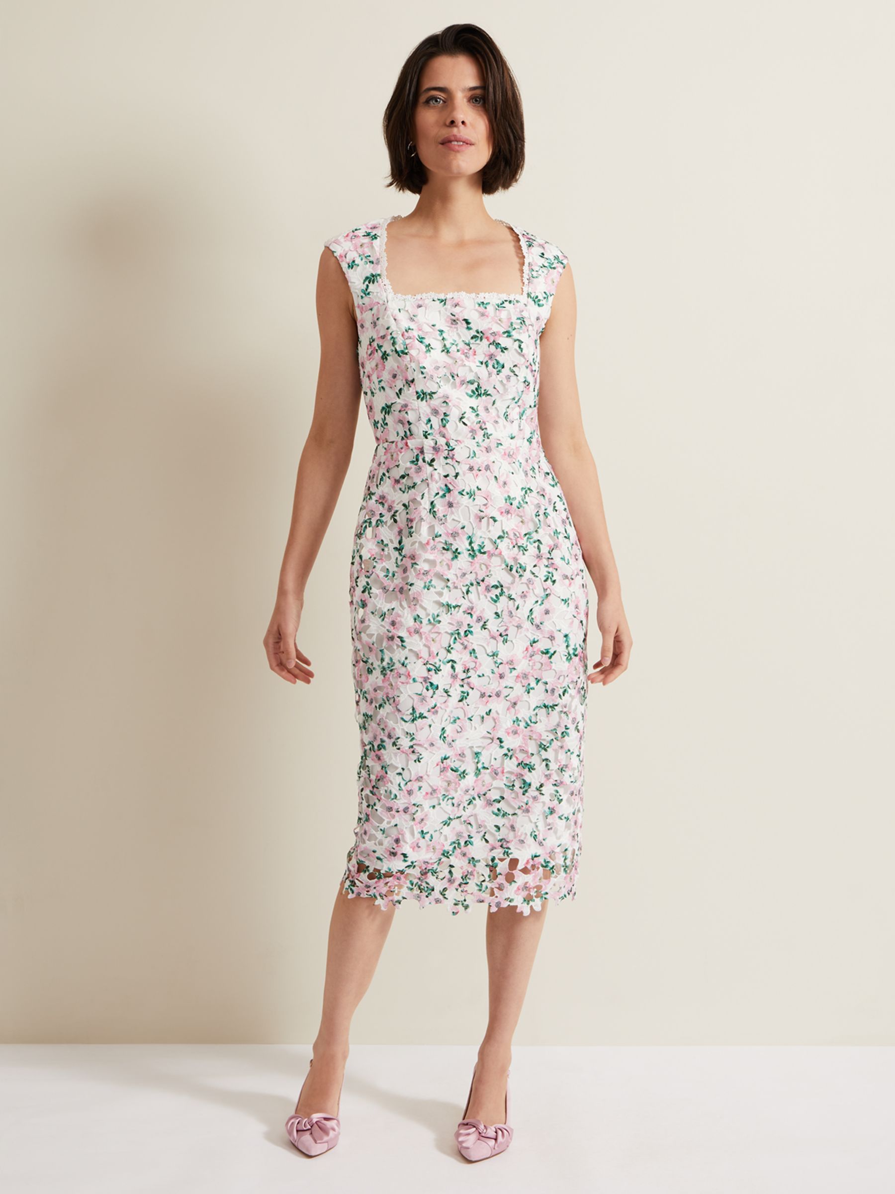 Buy Phase Eight Diana Floral Lace Dress, Multi Online at johnlewis.com