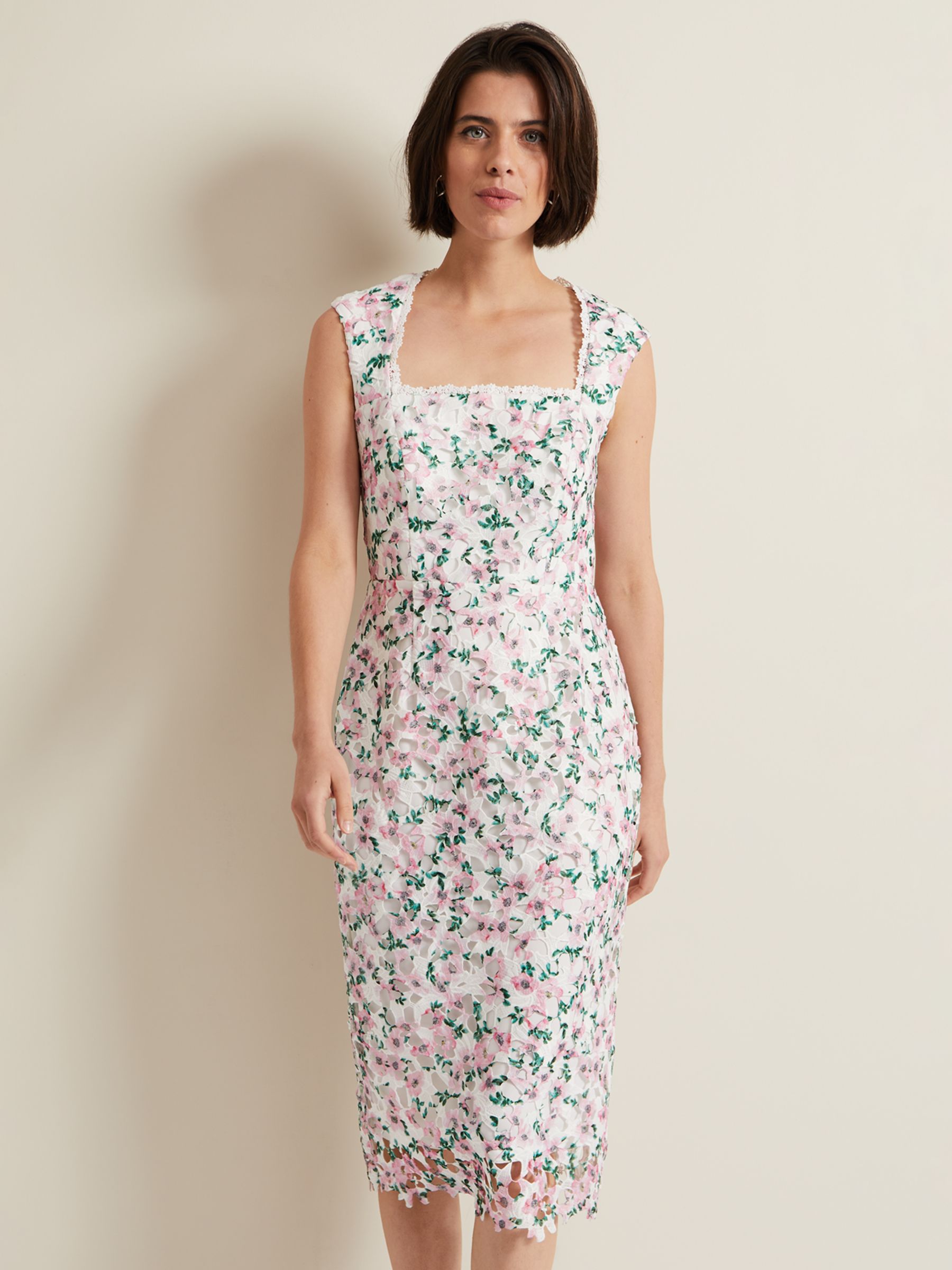 Buy Phase Eight Diana Floral Lace Dress, Multi Online at johnlewis.com