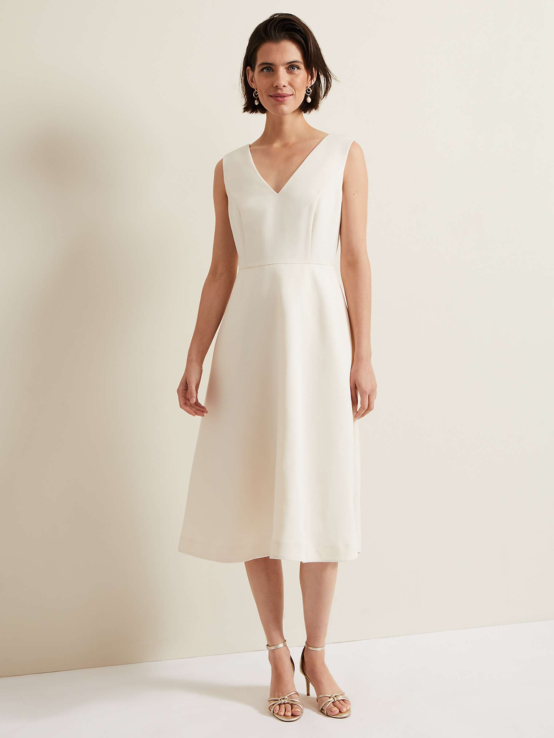 Buy Phase Eight Maxine Lace Flared Dress, Cream Online at johnlewis.com