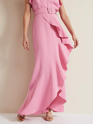 Phase Eight Phoebe Frill Maxi Dress, Pink
