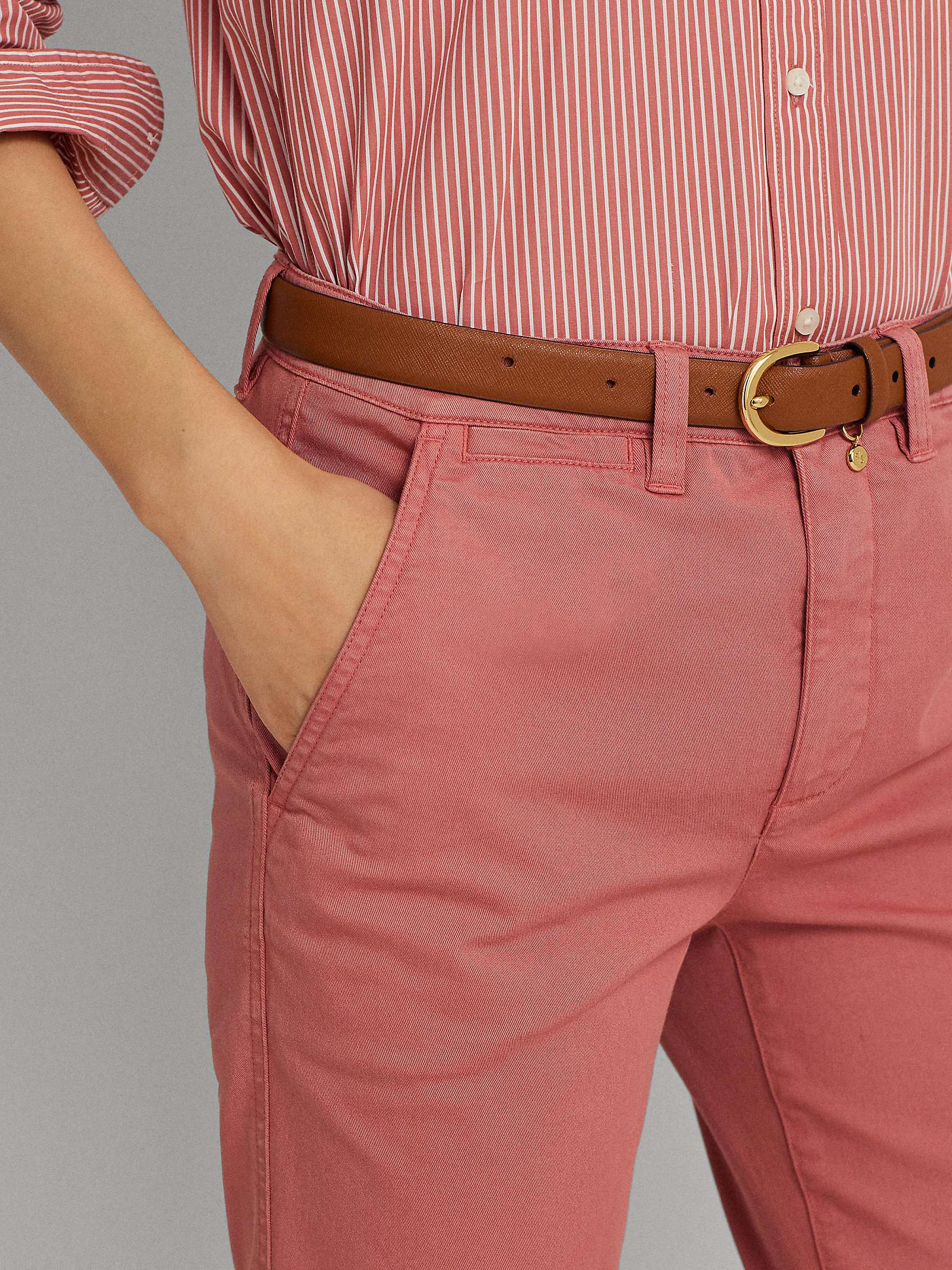 Buy Lauren Ralph Lauren Slim-Fit Stretch Chinos, Pink Mahogany Online at johnlewis.com