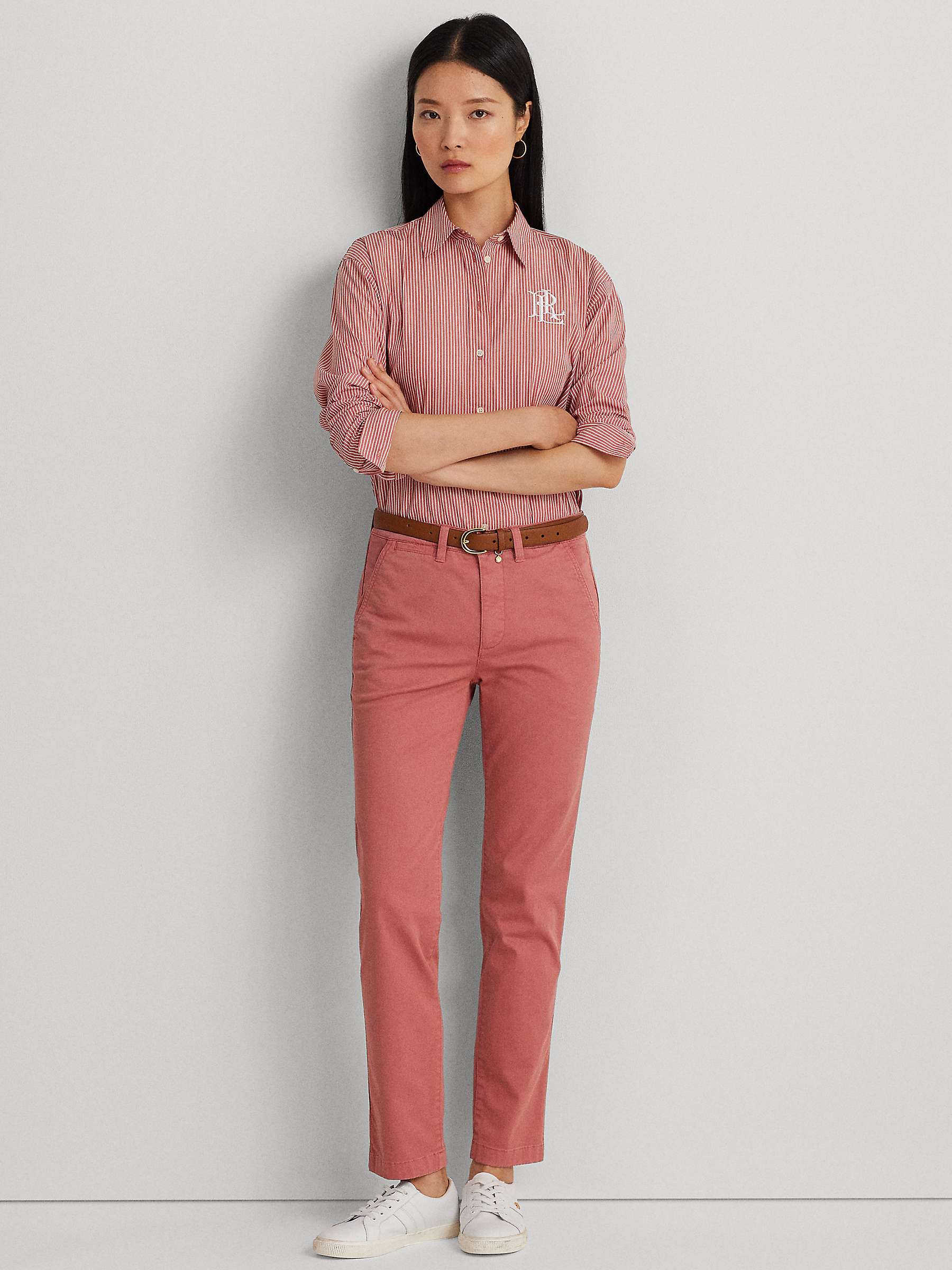 Buy Lauren Ralph Lauren Slim-Fit Stretch Chinos, Pink Mahogany Online at johnlewis.com