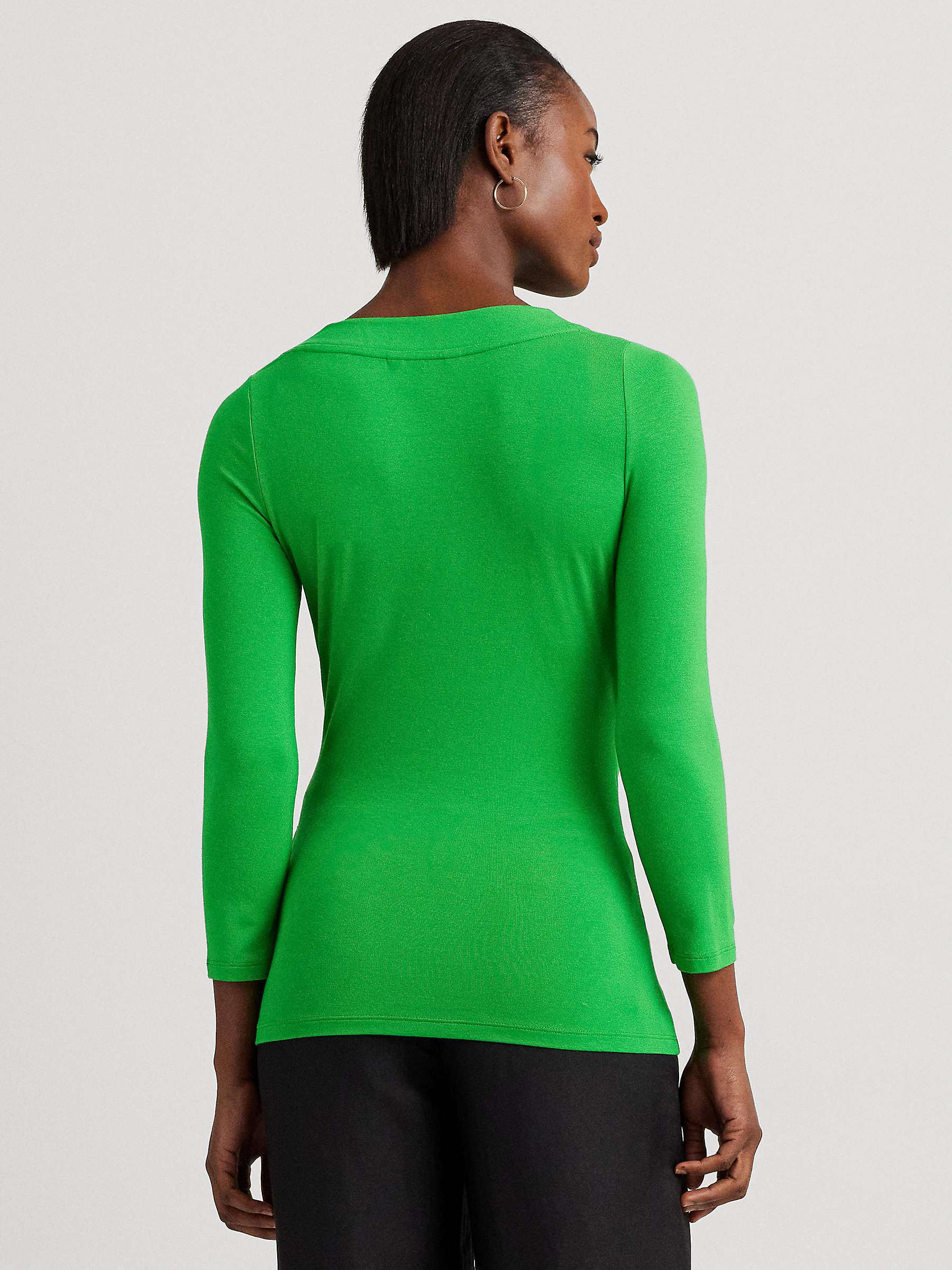 Buy Lauren Ralph Lauren  Alayja 3/4 Sleeve Wrap Jersey Top Online at johnlewis.com