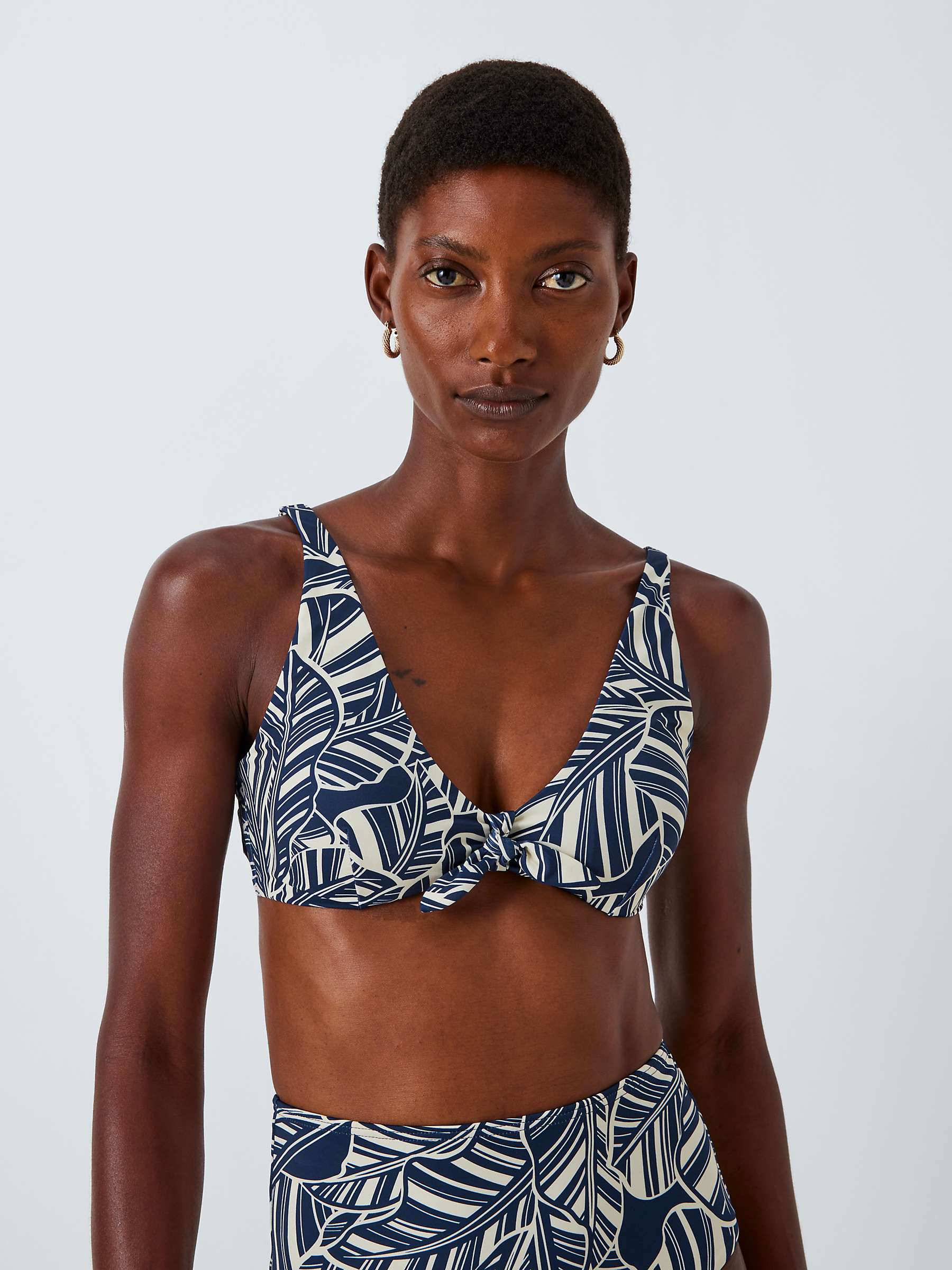 Buy John Lewis Bali Palm Knot Bikini Top, Navy Online at johnlewis.com