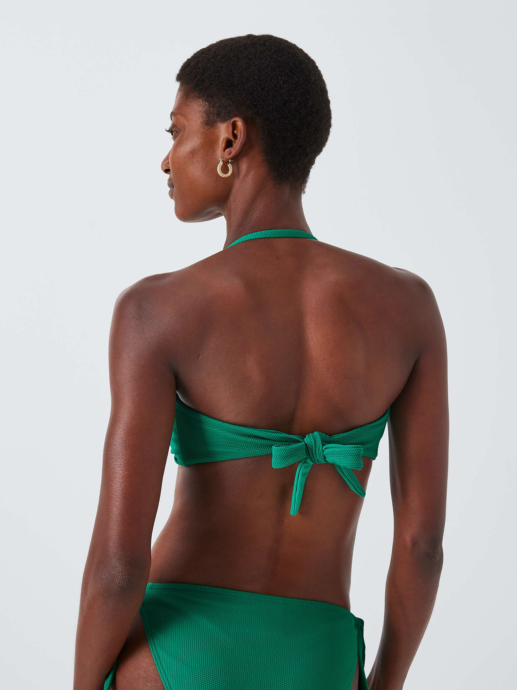 Buy John Lewis Palma Popcorn Textured Twist  Bandeau Bikini Top, Green Online at johnlewis.com