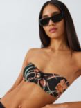 John Lewis Ios Floral Knot Centre Bikini Top, Black/Multi