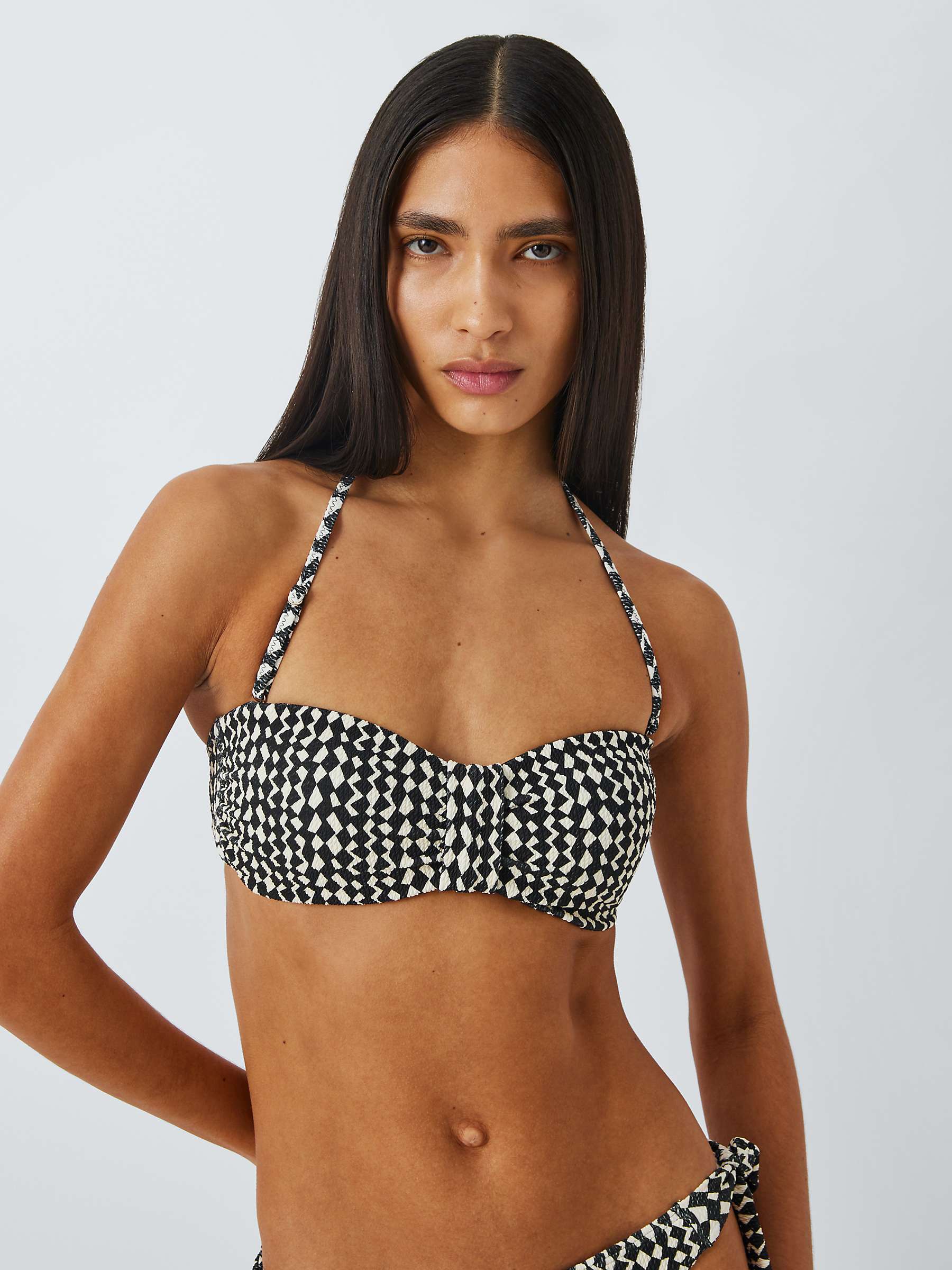 Buy John Lewis Geometric Band Bikini Top, Black/Multi Online at johnlewis.com