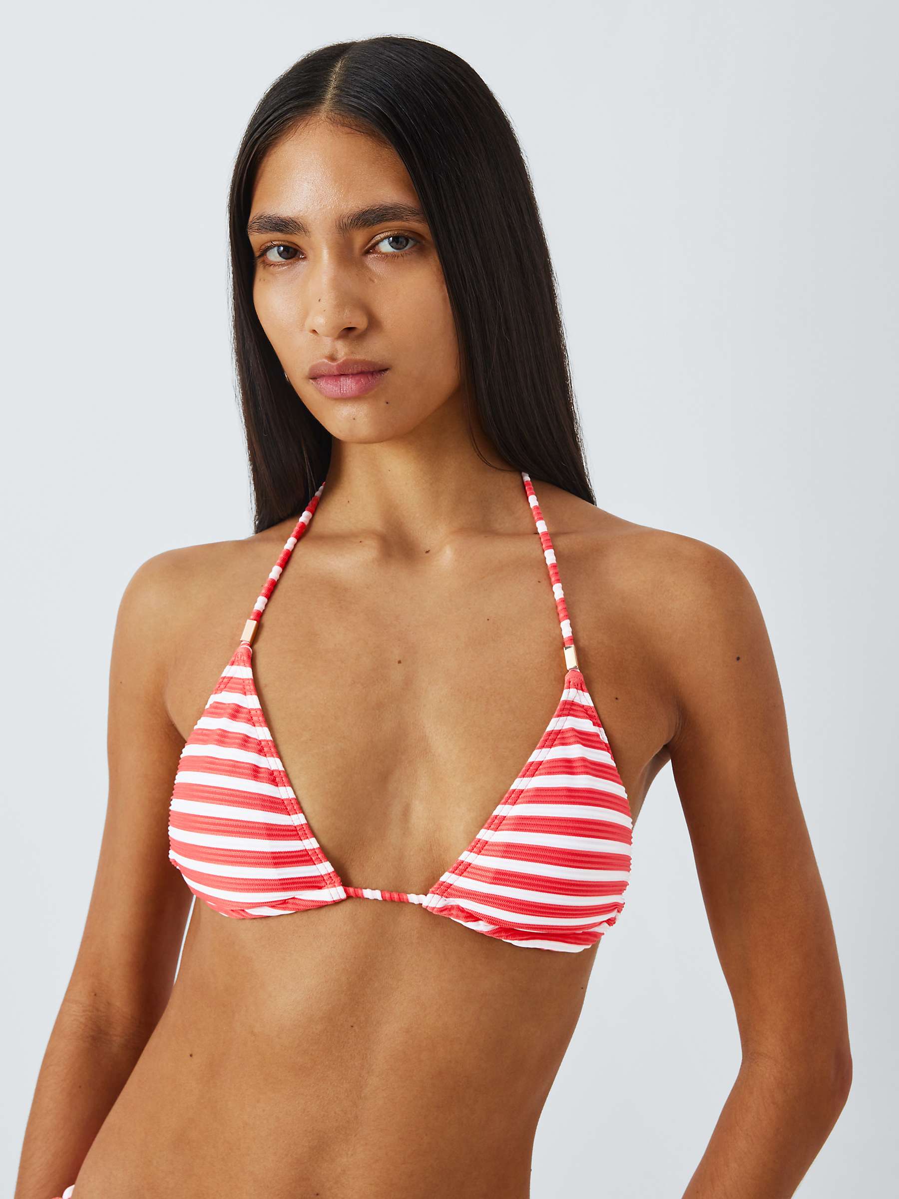 Buy John Lewis Nirvana Stripe Bikini Top, Pink Coral Online at johnlewis.com