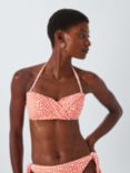 John Lewis Geometric Twist Bandeau Bikini Top, Coral