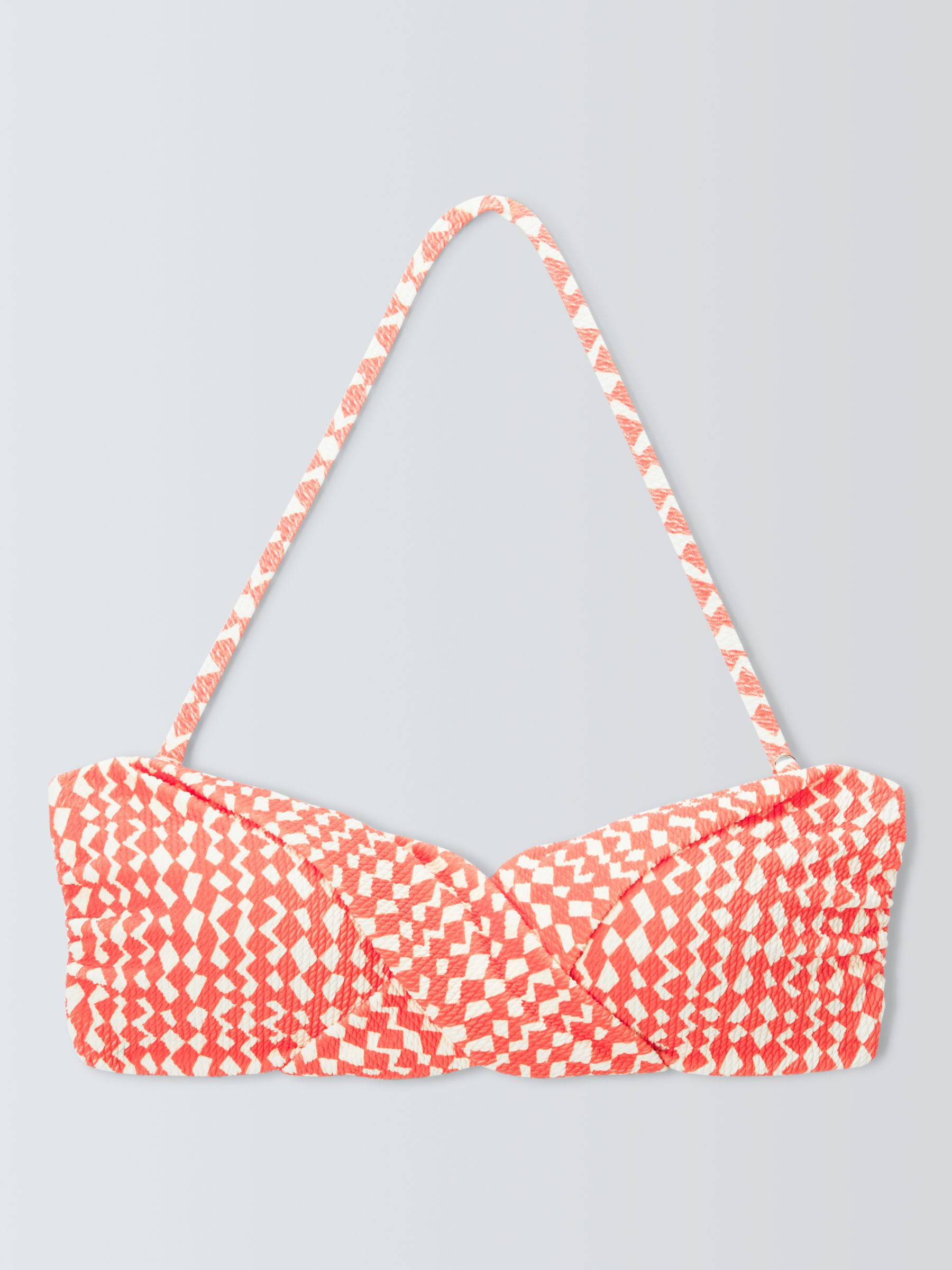Buy John Lewis Geometric Twist Bandeau Bikini Top, Coral Online at johnlewis.com