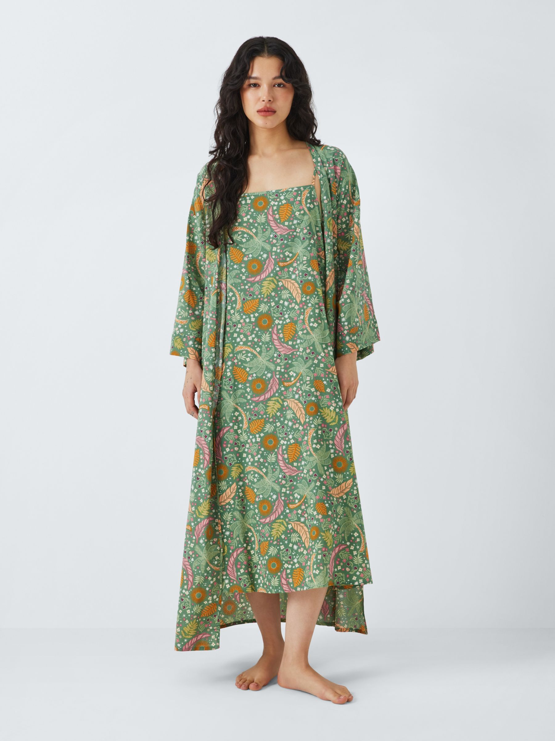 Buy AND/OR Summers Dream Dressing Gown, Khaki Online at johnlewis.com