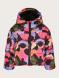 Monsoon Kids' Abstract Print Short Hooded Puffer Jacket, Multi