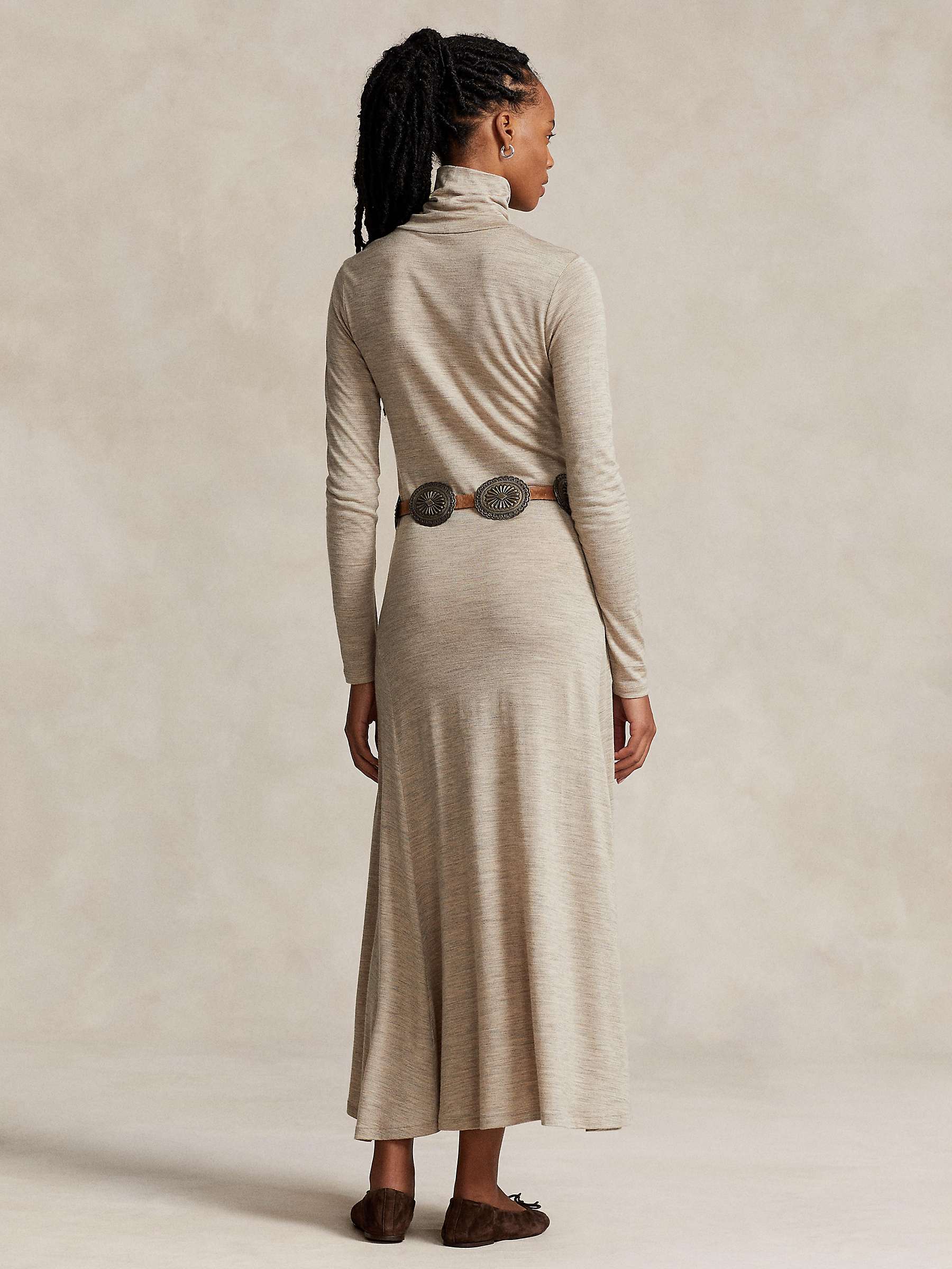 Buy Polo Ralph Lauren Wool Blend Turtleneck Maxi Dress, Natural Beige Online at johnlewis.com