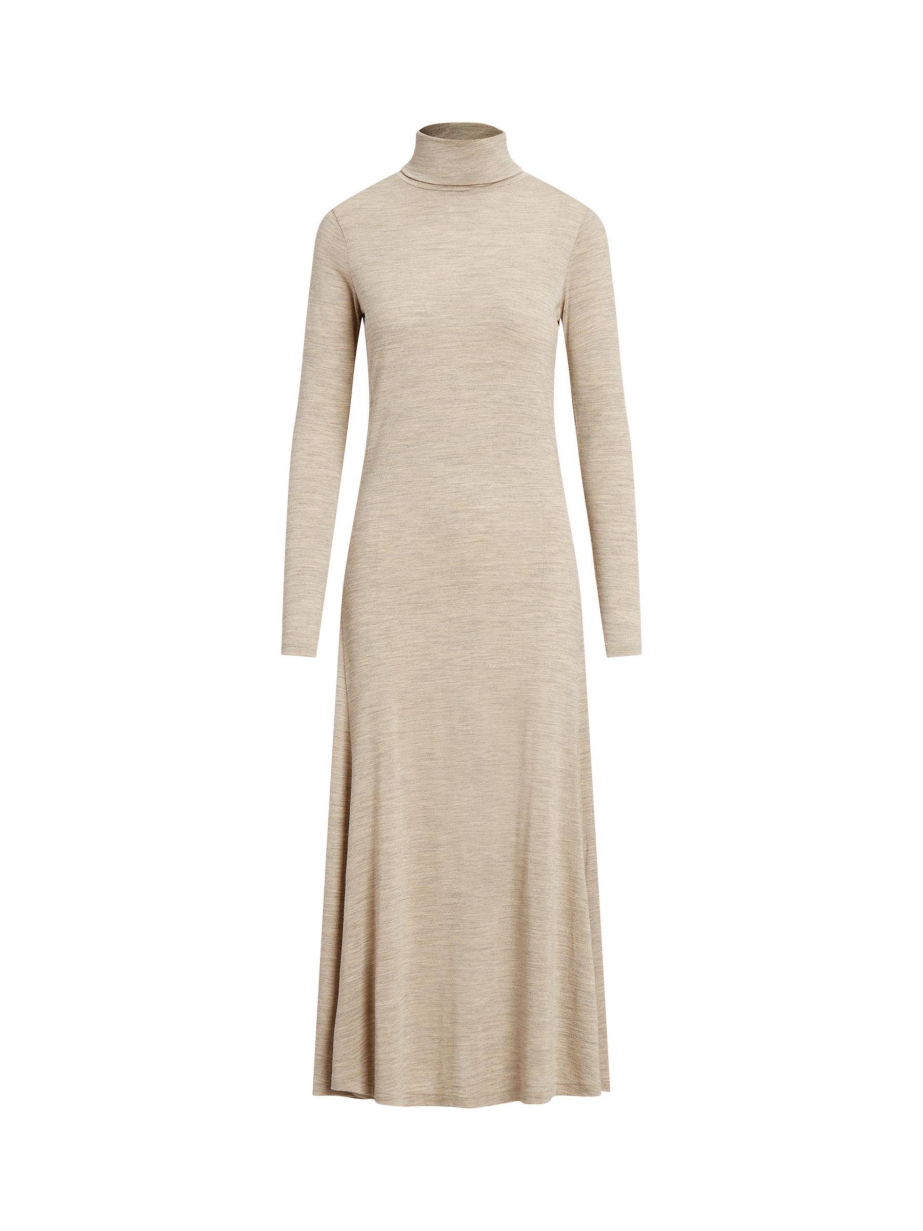 Polo Ralph Lauren Wool Blend Turtleneck Maxi Dress, Natural Beige at ...