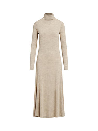 Polo Ralph Lauren Wool Blend Turtleneck Maxi Dress, Natural Beige