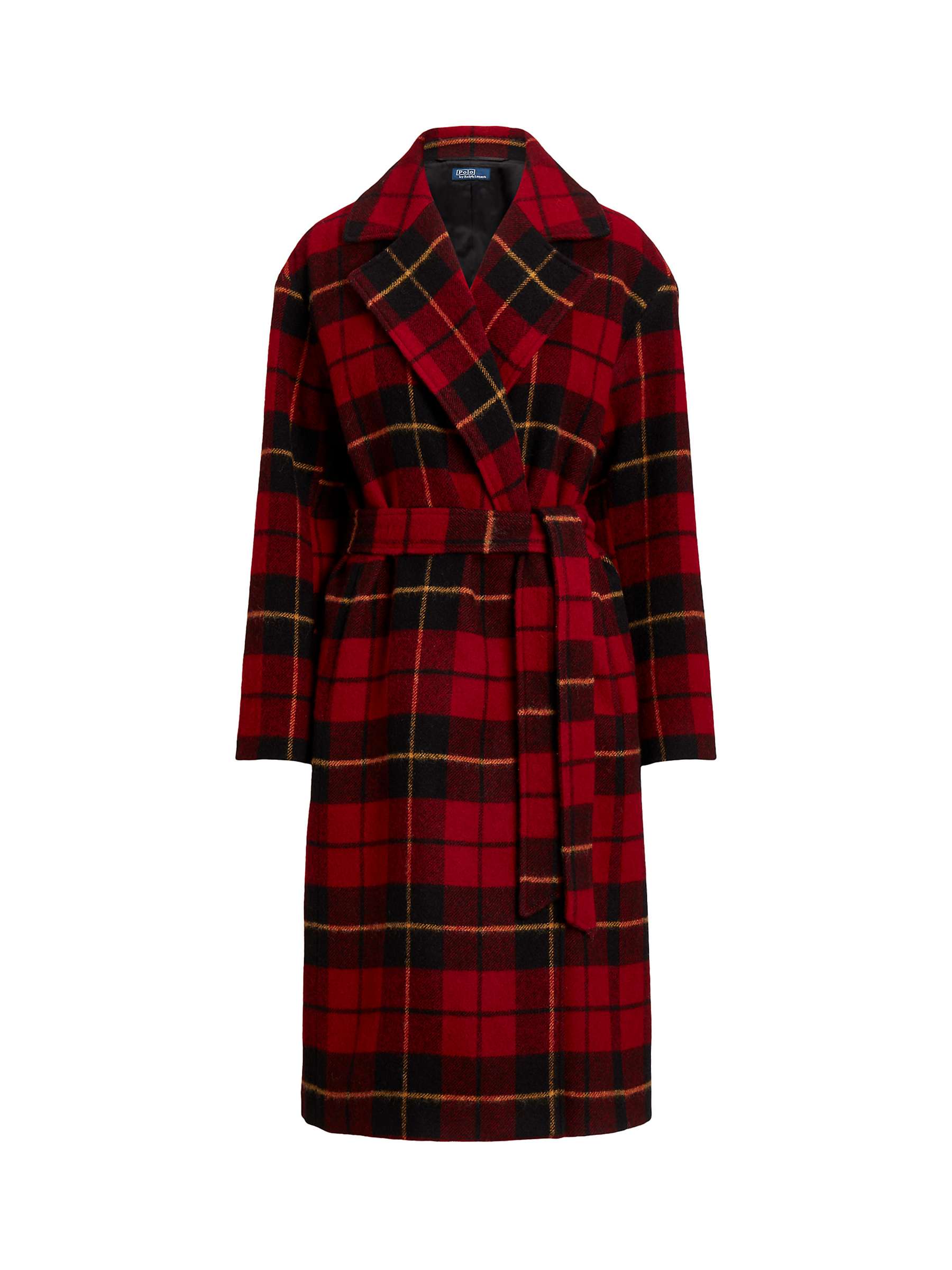 Buy Polo Ralph Lauren Jacky Wool Blend Tartan Wrap Coat, Red/Multi Online at johnlewis.com