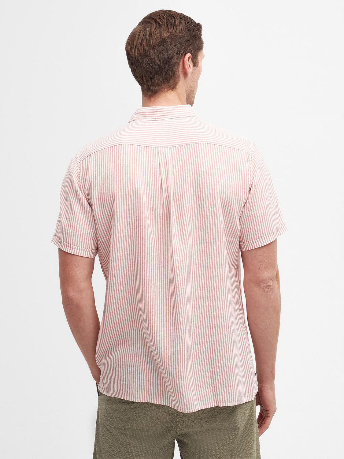 Barbour Deerpark Summer Linen Blend Shirt, Pink Clay, S