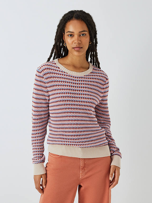 Weekend MaxMara Revere Striped Cotton Blend Jumper, Sand/Multi