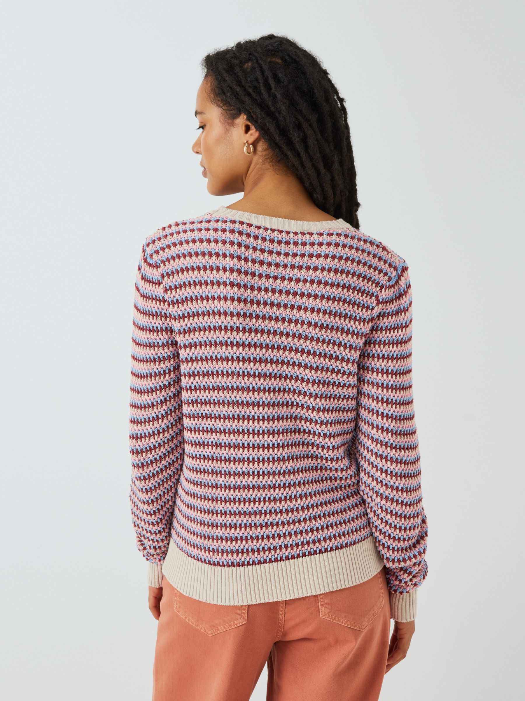 Buy Weekend MaxMara Revere Striped Cotton Blend Jumper, Sand/Multi Online at johnlewis.com