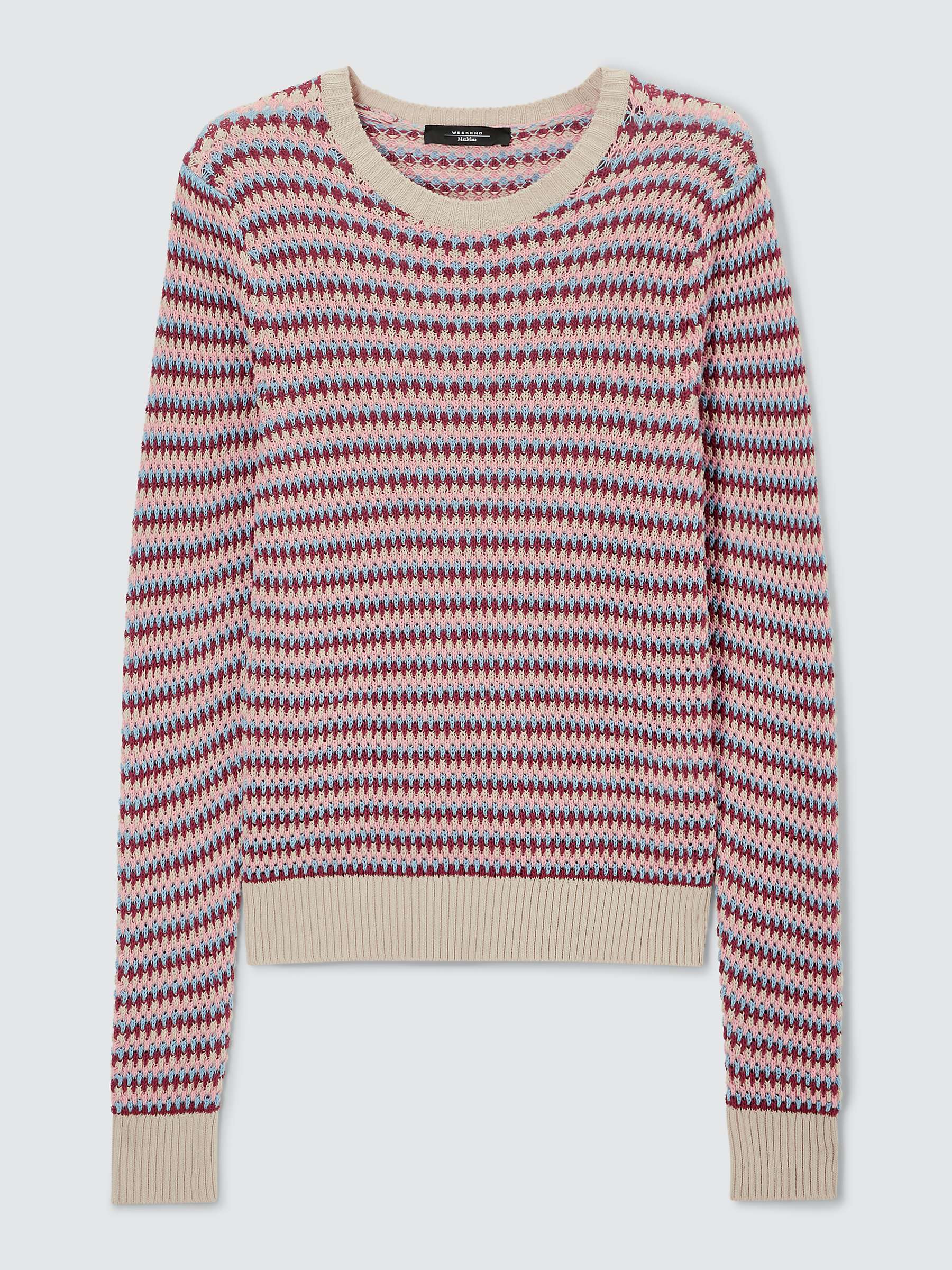Buy Weekend MaxMara Revere Striped Cotton Blend Jumper, Sand/Multi Online at johnlewis.com