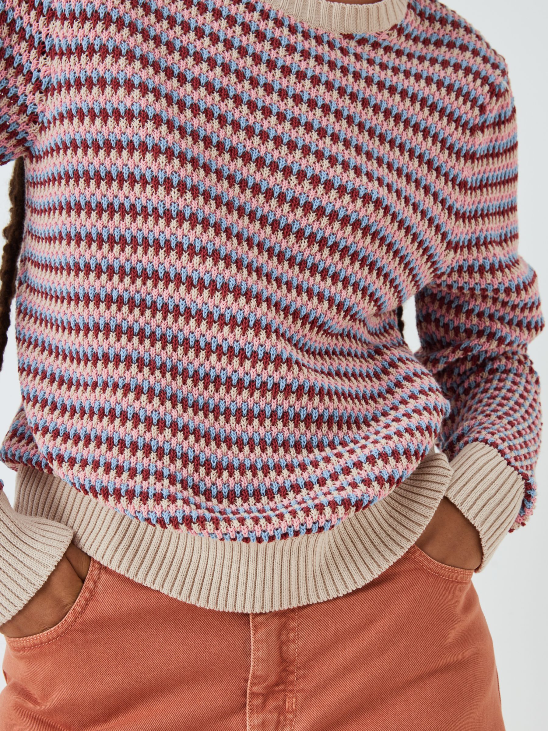 Weekend MaxMara Revere Striped Cotton Blend Jumper, Sand/Multi, L