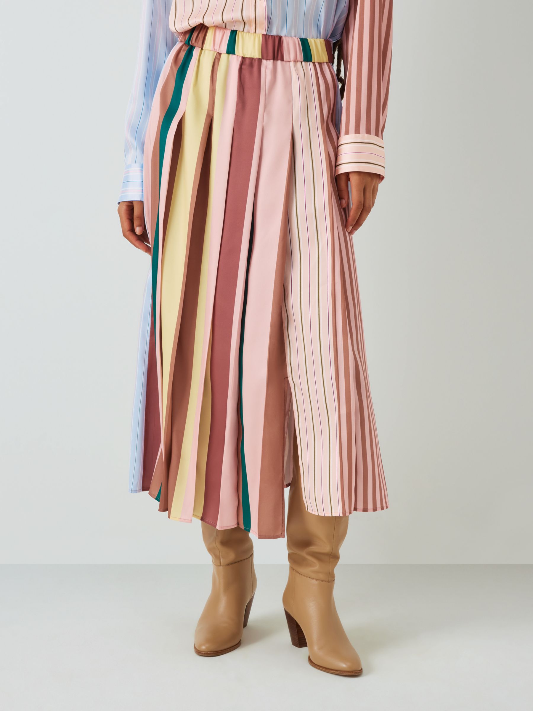 Weekend MaxMara Fagus Striped Midi Skirt, Multi, 8