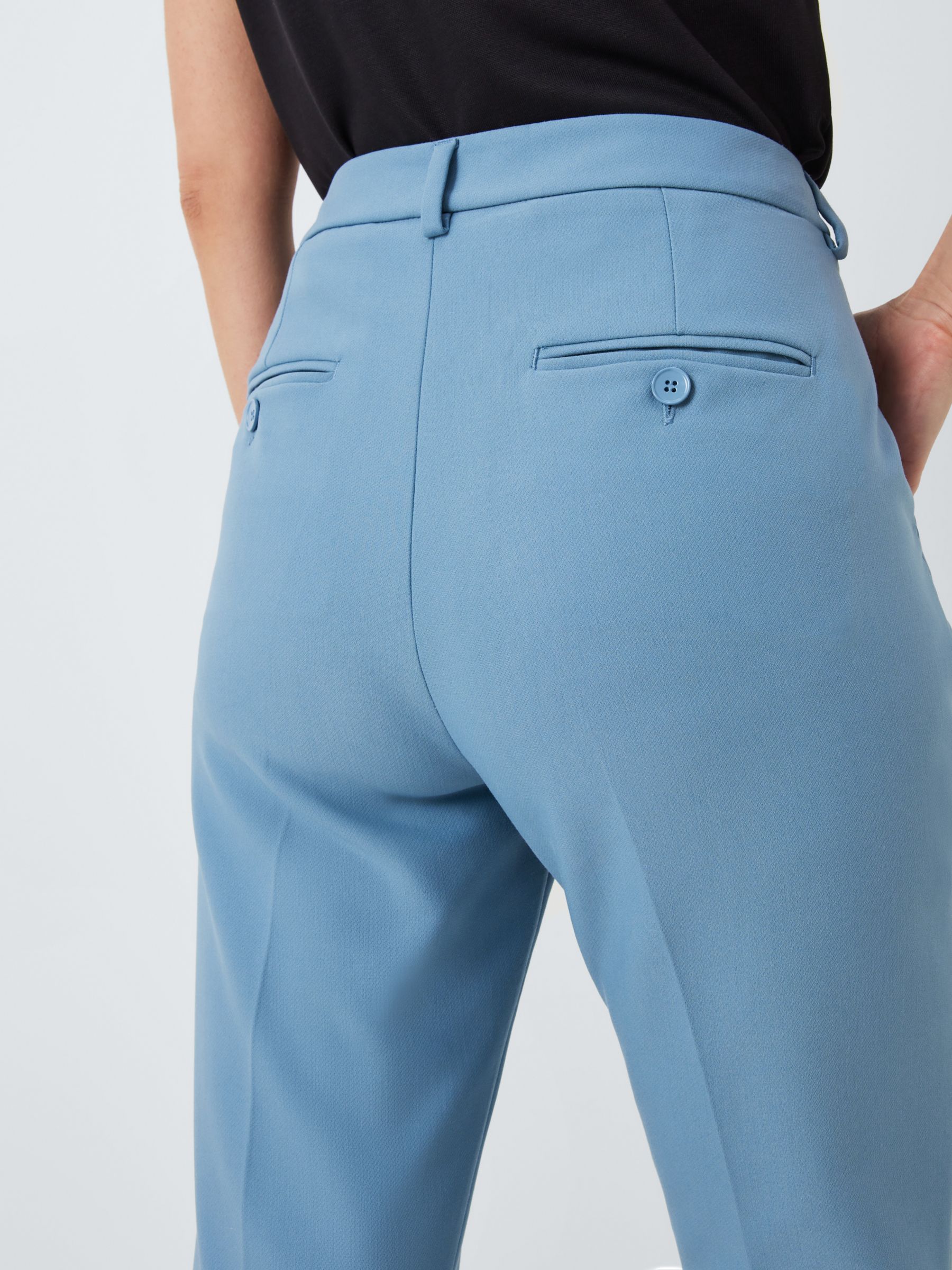 Buy Weekend MaxMara Rana Straight Leg Stretch Trousers, Light Blue Online at johnlewis.com