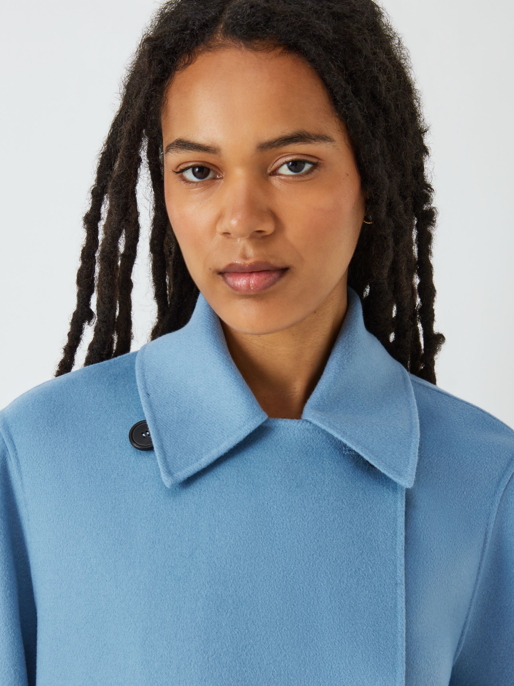Buy Weekend MaxMara Usuale Wool Blend Short Pea Coat, Light Blue Online at johnlewis.com