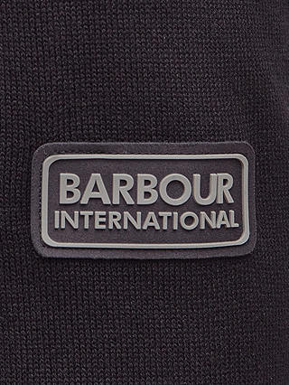 Barbour International Murrey Quarter Button Knitted Jumper, Black