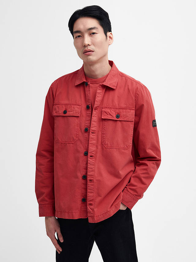 Barbour International Adey Cotton Overshirt, Mineral Red