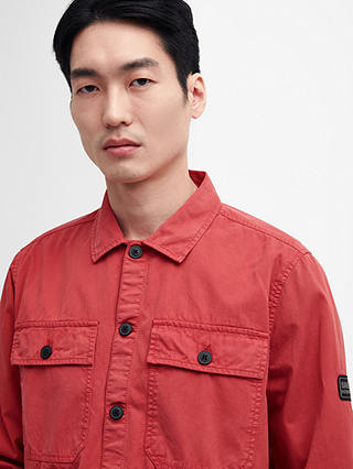 Barbour International Adey Cotton Overshirt, Mineral Red