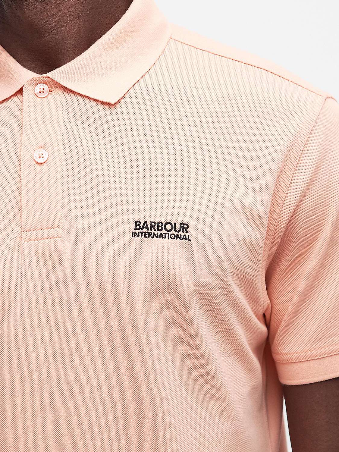 Buy Barbour International Tourer Polo Shirt, Peach Online at johnlewis.com