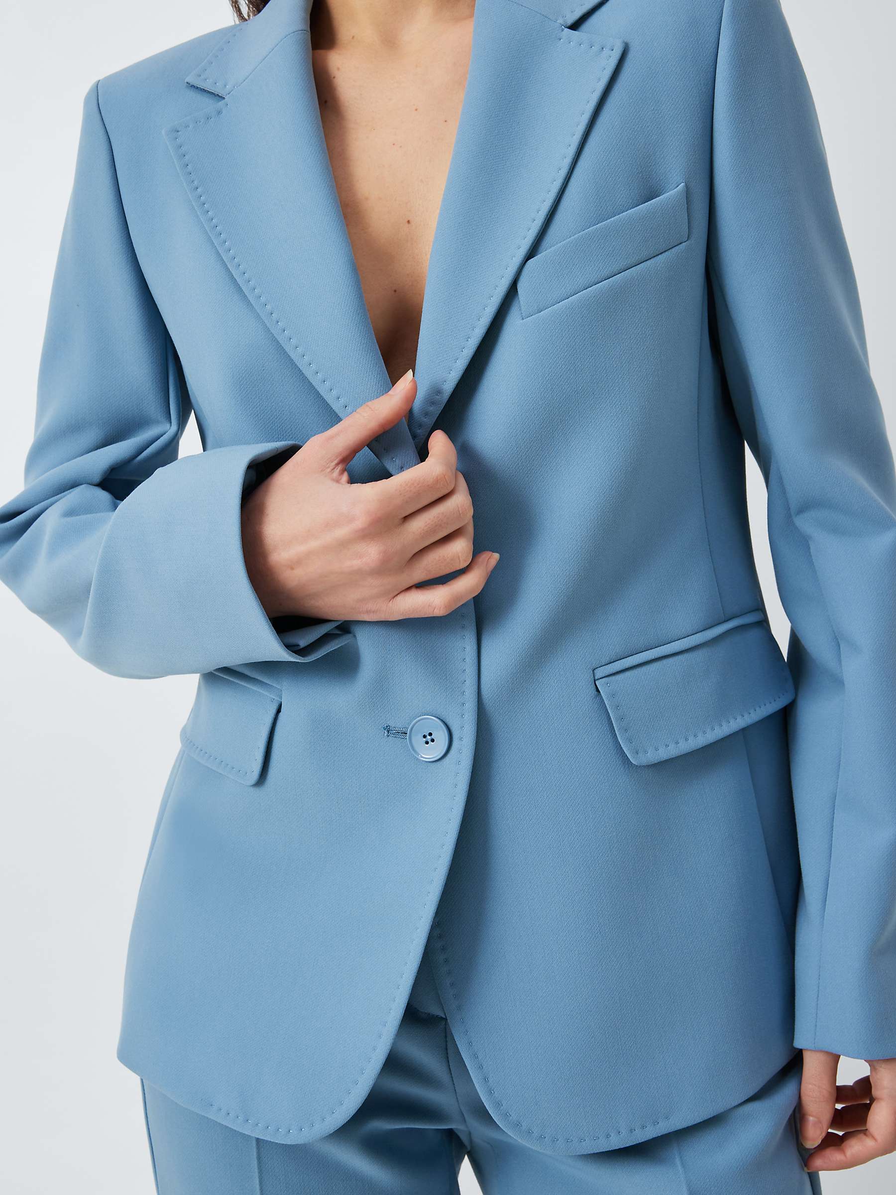 Buy Weekend MaxMara Uva Single Breasted Blazer, Light Blue Online at johnlewis.com