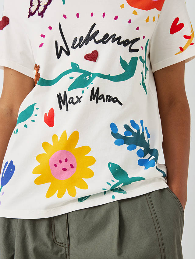 Weekend MaxMara Cinema Textured T-Shirt, White/Multi