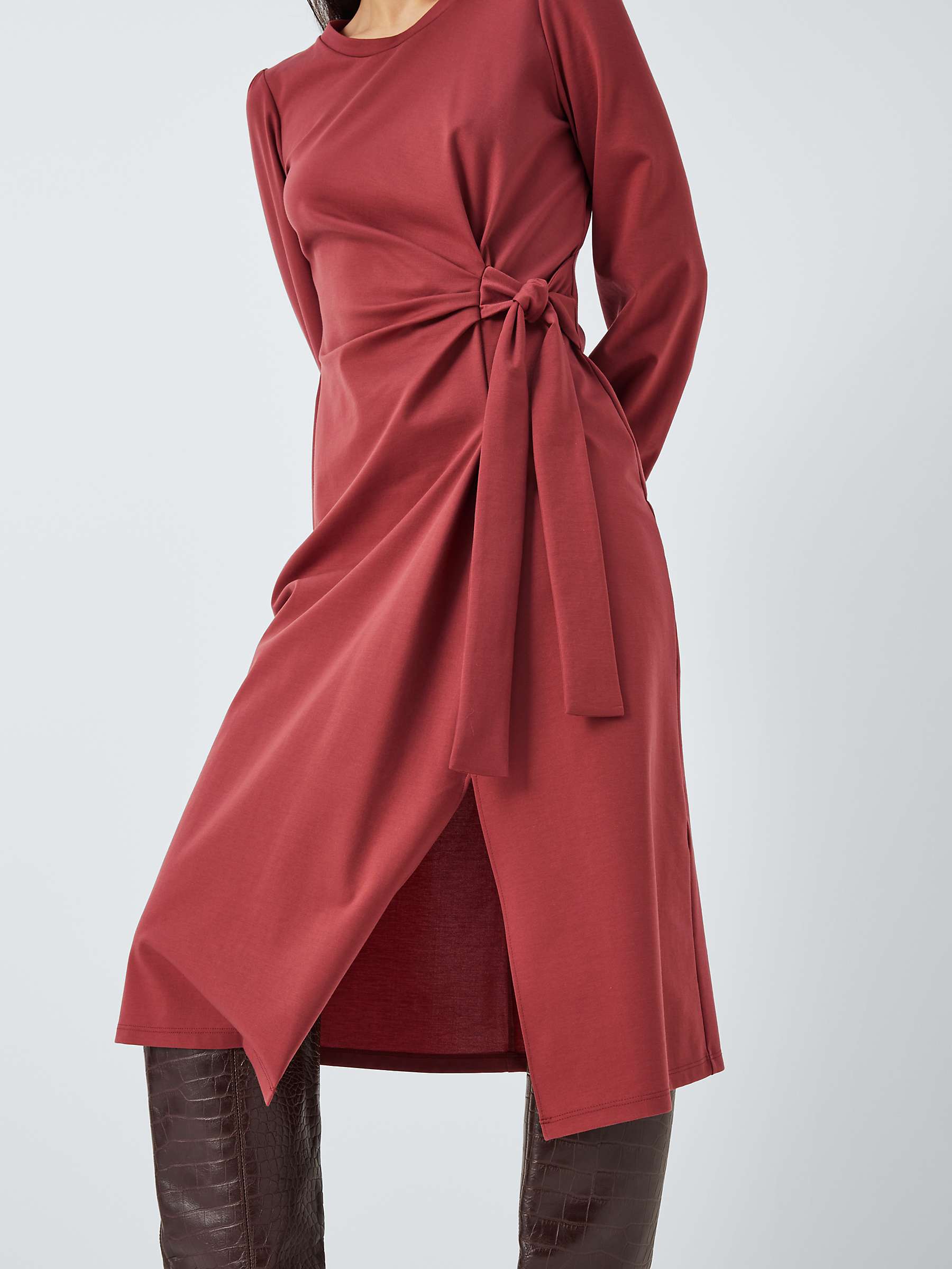 Buy Weekend MaxMara Febe Tie Detail Jersey Midi Dress, Chestnut Online at johnlewis.com
