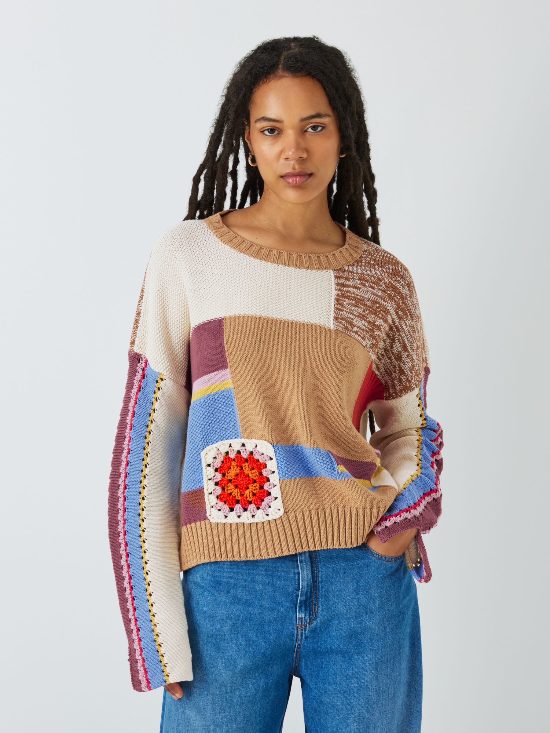 Weekend MaxMara Padana Patchwork Jumper, Multi at John Lewis & Partners