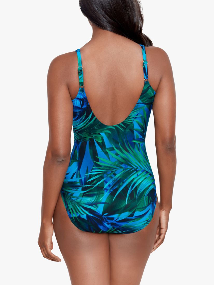 Miraclesuit Oceanus Palm Print Swimsuit, Teal, 10