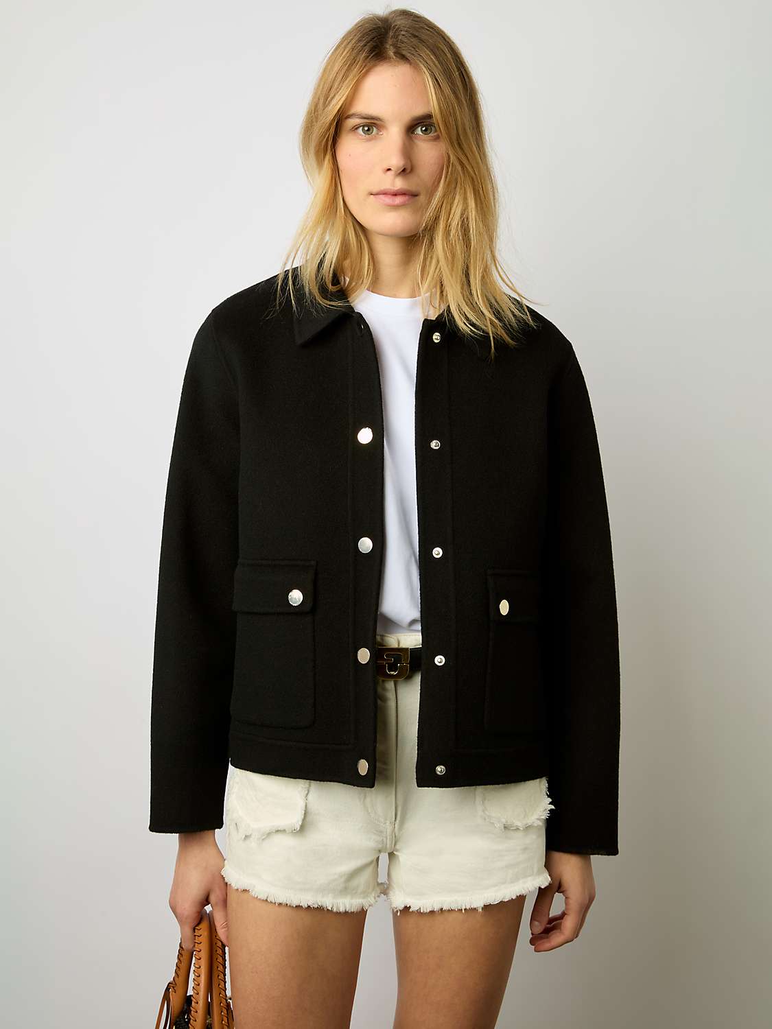 Buy Gerard Darel Nattie Wool Blend Jacket, Black Online at johnlewis.com