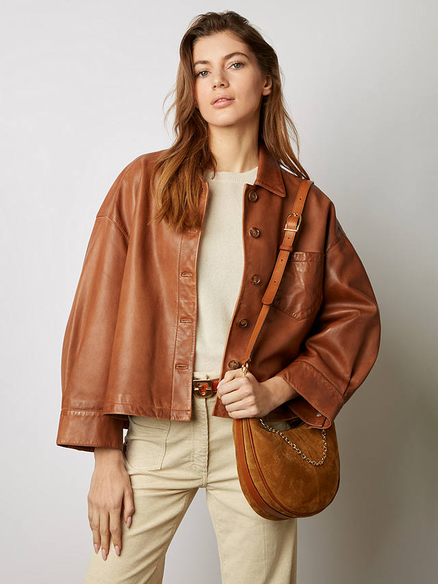 Gerard Darel Jocya Leather Jacket, Brown