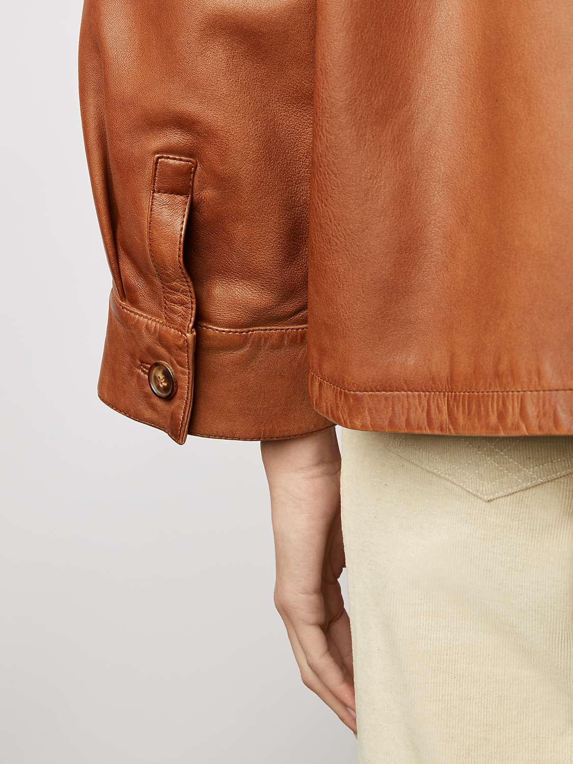 Buy Gerard Darel Jocya Leather Jacket, Brown Online at johnlewis.com