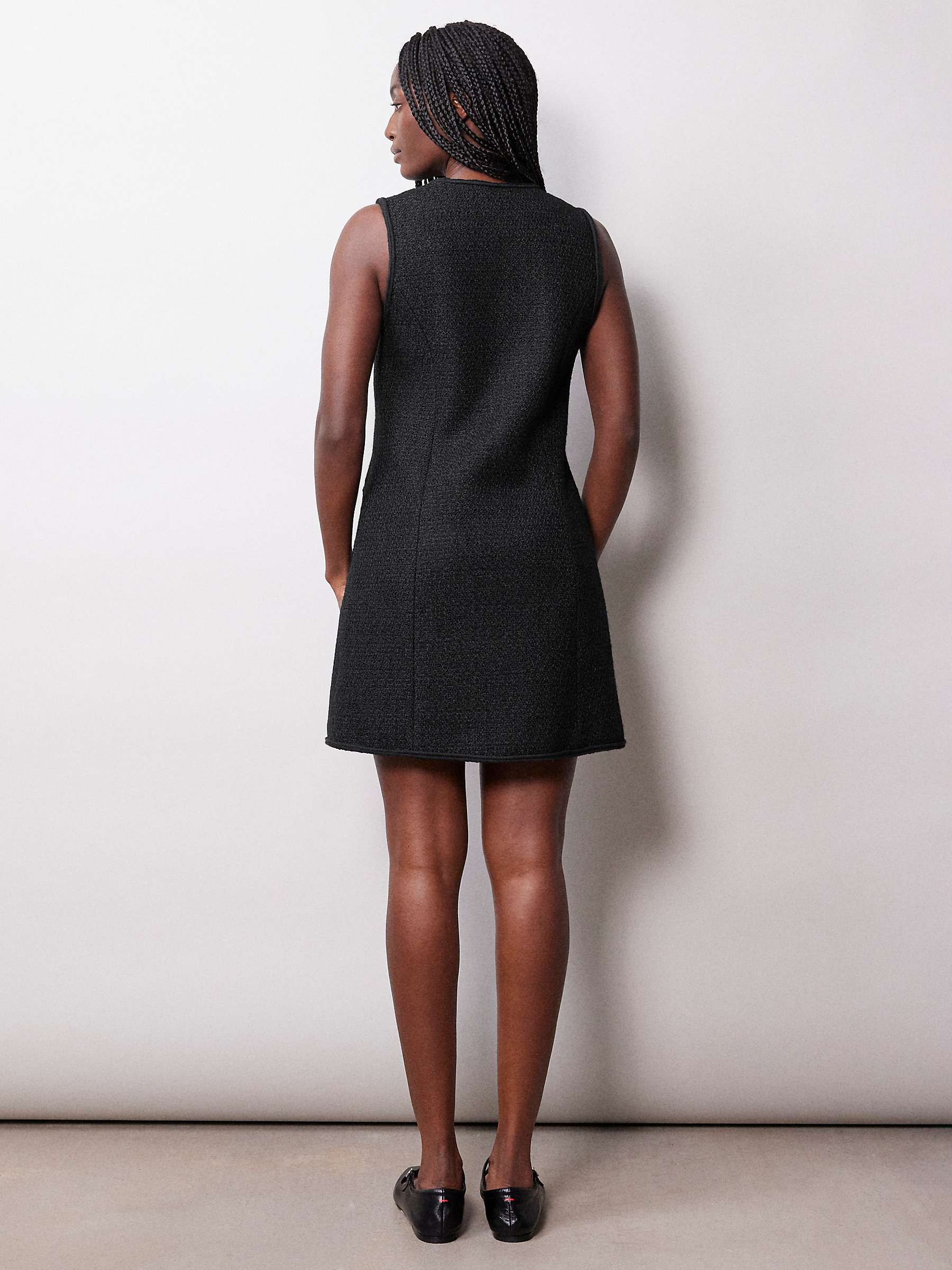 Buy Albaray Tweed Wool Blend Mini Dress, Black Online at johnlewis.com