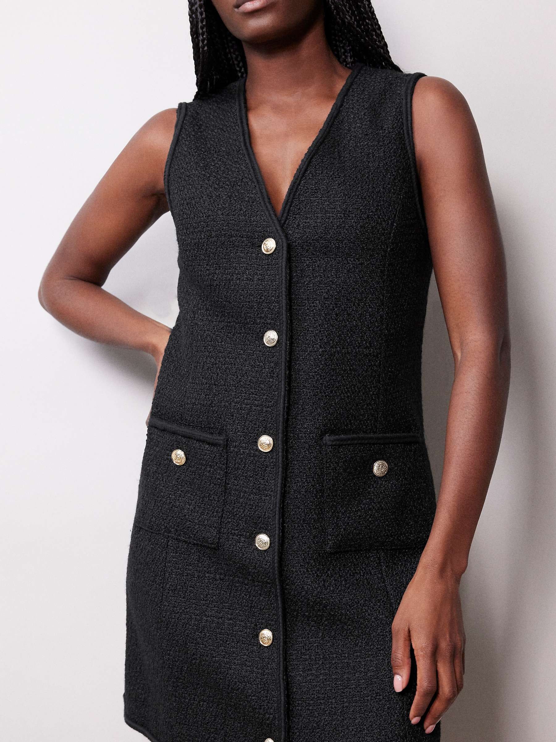Buy Albaray Tweed Wool Blend Mini Dress, Black Online at johnlewis.com