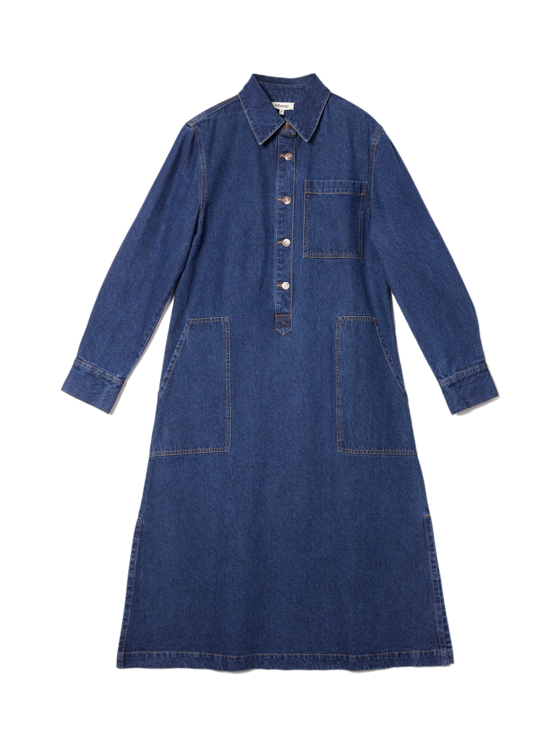 Buy Albaray Cotton Denim Shirt Dress, Indigo Online at johnlewis.com