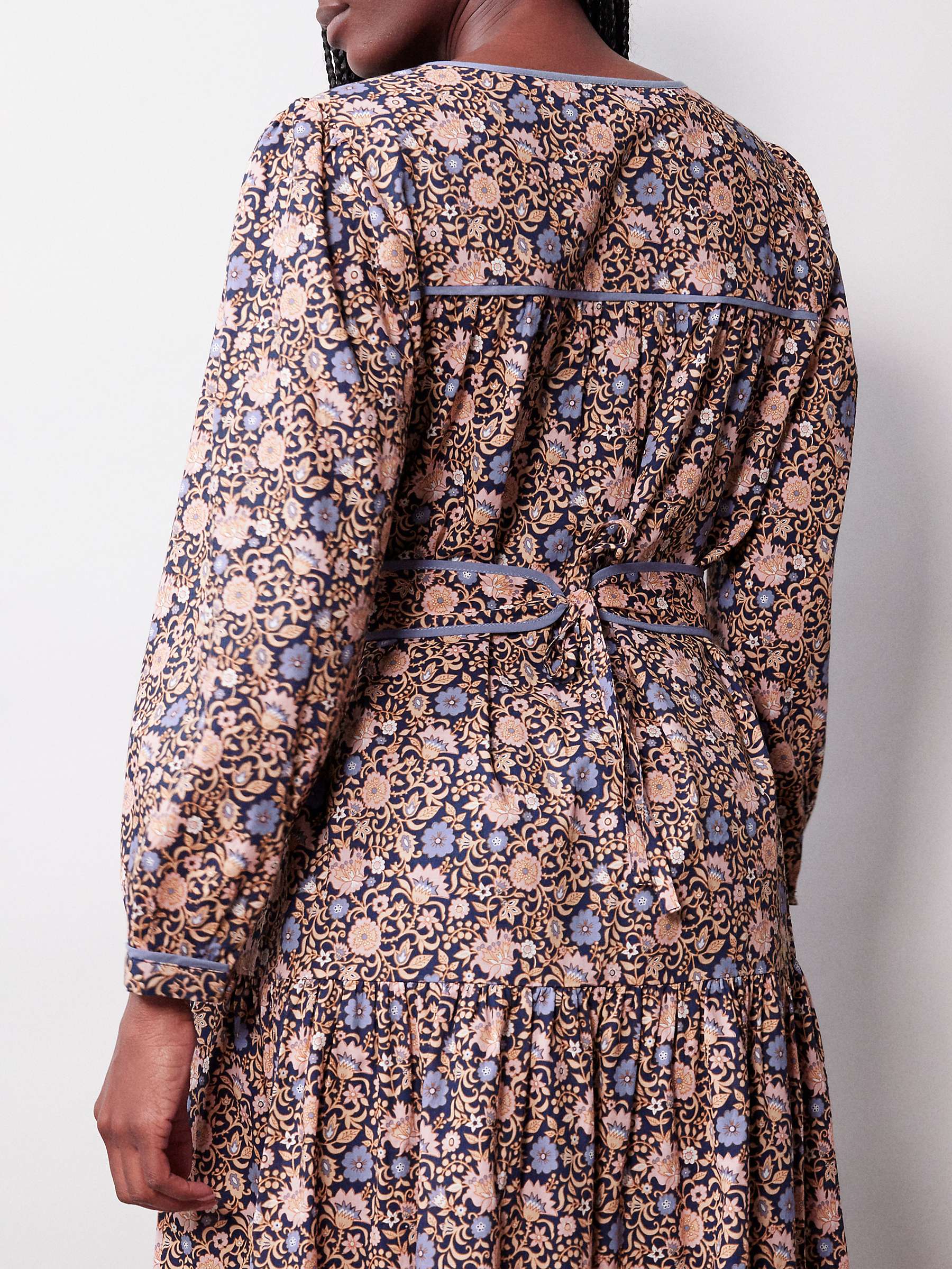 Buy Albaray Organic Cotton Boho Floral Dress, Navy/Multi Online at johnlewis.com
