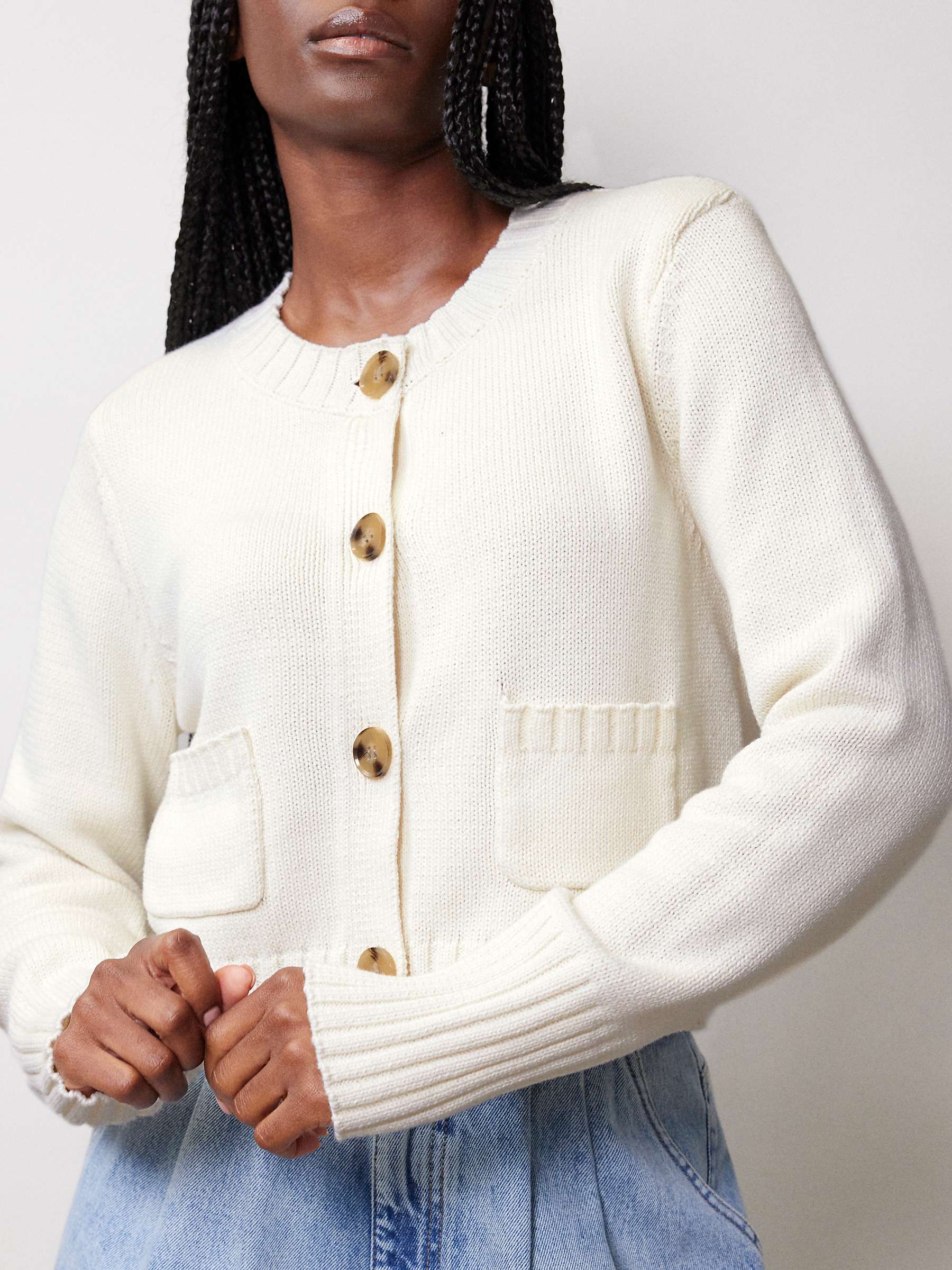 Buy Albaray Cotton Cropped Cardigan Online at johnlewis.com