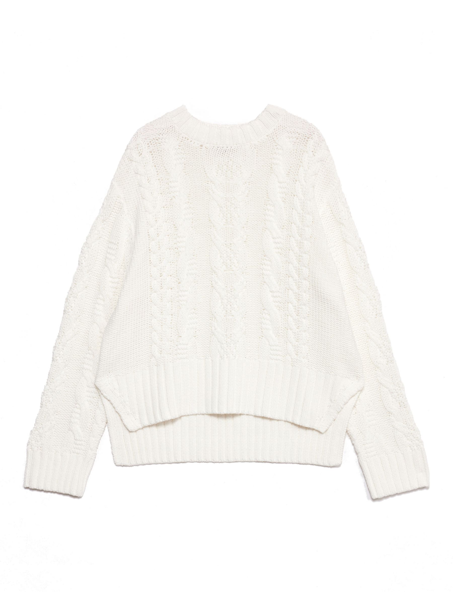 Albaray Cotton Cable Knit Jumper, Cream at John Lewis & Partners