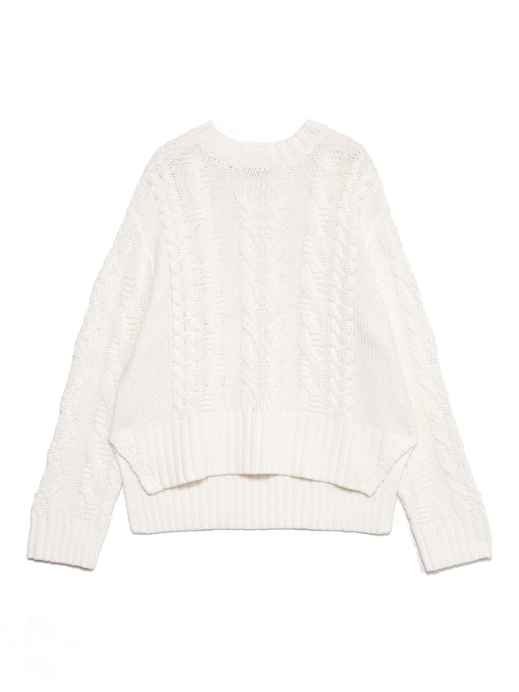 Albaray Cotton Cable Knit Jumper, Cream at John Lewis & Partners
