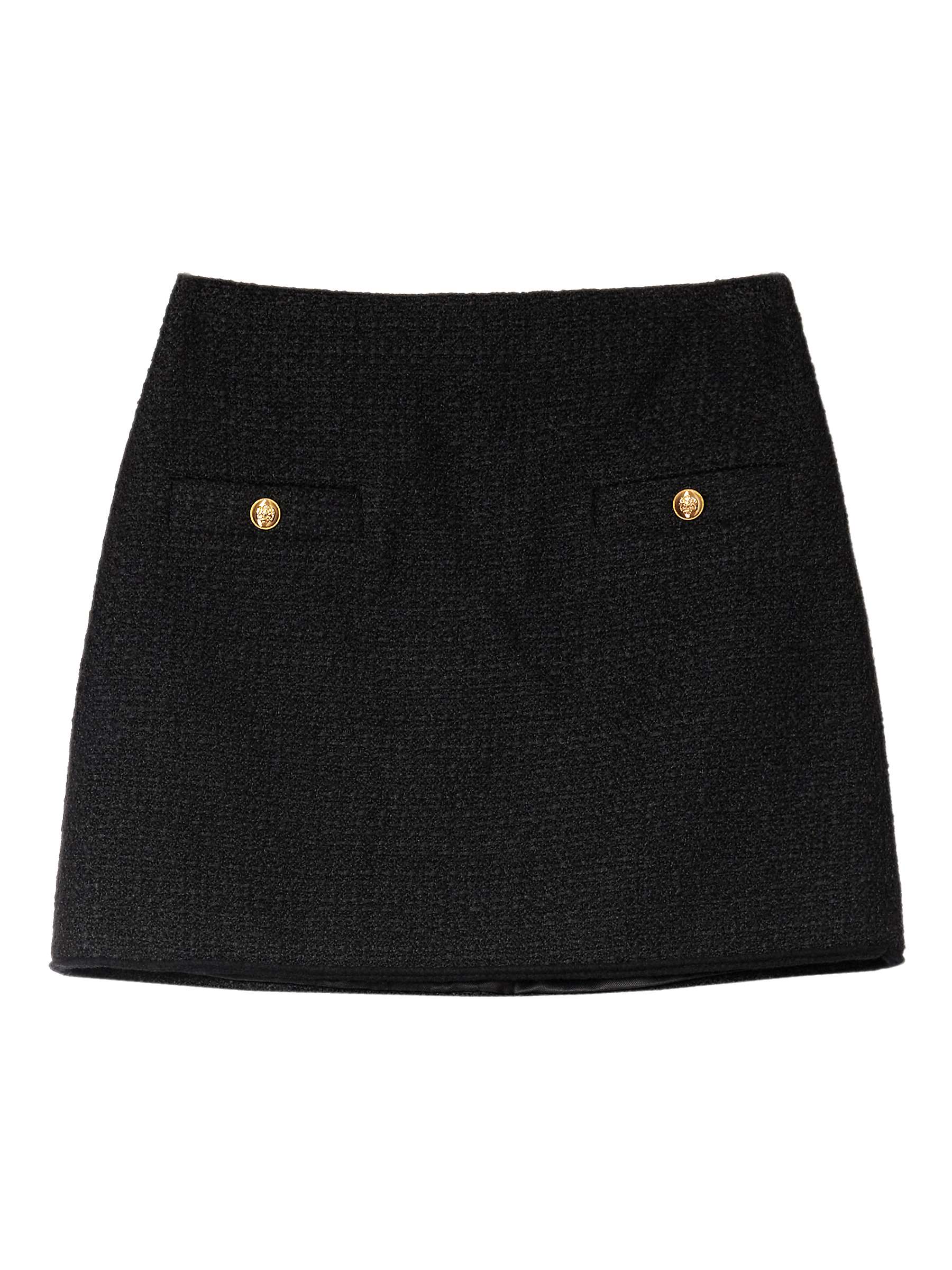 Buy Albaray Tweed Wool Blend Mini Skirt, Black Online at johnlewis.com